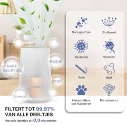 MiRi EasyBreath (2x) + 2 Extra Filters – Luchtreiniger – 250 m³/h – HEPA 13 filter – Ruimtes tot 50m² – Air Purifier – Koolstoffilter – Ionisator – UV-C – Luchtkwaliteit Indicator – WiFi en App — thumbnail 3