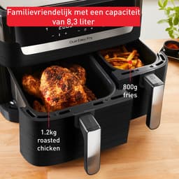 Tefal Dual Easy Fry & Grill Easy Fry Dual EY9018 XXL heteluchtfriteuse met dubbele lades zwart — thumbnail 5