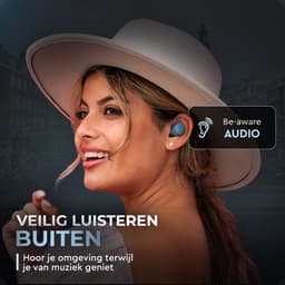 JLab Go Pop Draadloze Oordopjes - Bluetooth Oortjes Draadloos - 35 uur Batterijduur - Be Aware Audio - Met Microfoon - Geschikt voor Android en Apple - Ijzerblauw — thumbnail 5