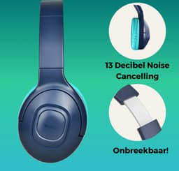 WiseQ Onbreekbare Draadloze Kinderkoptelefoon Geluid Dempend - Koptelefoon Kind Bluetooth – Kinder Koptelefoon Draadloos – Over Ear – Met Microfoon – Volumebegrenzer – Blauw — thumbnail 5