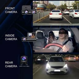 ONF3 - 3-Kanaals Dashcam - 1080P video-opname - Nachtzicht en Loopopname - Betrouwbare autoveiligheid - Compact formaat - Eenvoudige installatie... — thumbnail 4