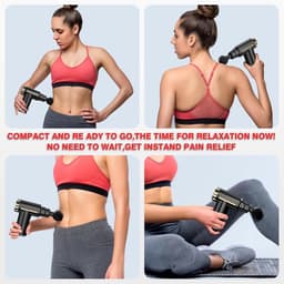 Mini Massage Gun - Spier Massager - Spierherstel Bevorderen - Drukgevoelige Activatie - 11 x 4 x 9 cm - Zwart — thumbnail 4