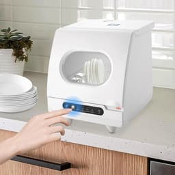 Compacte Mini Vaatwasser - Tafelvaatwasser Draagbaar - Efficiënt Afwassen - Ruimtebesparend Design - 45 x 45 x 38 cm - Wit — thumbnail 5