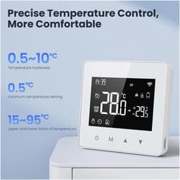 Slimme Thermostaat - Temperatuurregelaar Boiler - Verwarming Beheren - Wifi ZigBee Connectiviteit - Laag Stroomverbruik - Wit — thumbnail 5
