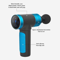 Massage Gun - Spierstimulator Lichaam - Spierherstel Na Sport - 5 Snelheden LCD - 6 Opzetstukken - Grijs — thumbnail 5