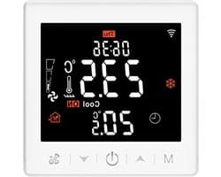 Slimme thermostaat - Verwarming regelaar - Energie besparen - App en stembediening - 35 inch LCD - Wit