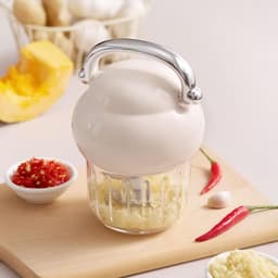 Elektrische Keukenmachine - Mini Hakmolen - Snel Ingrediënten Maken - Oplaadbaar Draadloos Gemak - 350ml Capaciteit - Beige — thumbnail 2