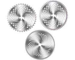 Dailygoods- Grasmaaier Zaagblad Set 3 Stuks - Gelegeerd Staal - 40/60/80 Tanden - Vervangingsbladen - Geschikt voor Bosmaaier - Hoogwaardige Kwaliteit