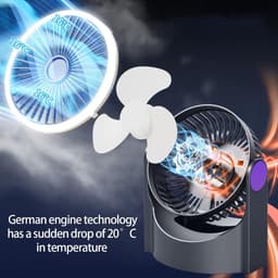 Draagbare Ventilator - Verstelbaar - Met Licht - Voor Binnen en Buiten — thumbnail 4