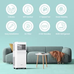 Mobiele Airco - Mobiele Koeler - Ruimte Koelen - App Bediening - 7000 BTU - Wit — thumbnail 3
