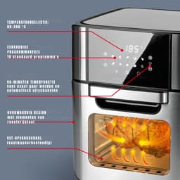 YOR® Heteluchtoven - Oven - Airfryer Oven - Roestvrij staal -Zilver - 36cm x 33cm x 38cm — thumbnail 3