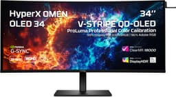 HyperX OMEN OLED 34 Curved Gaming Monitor - 34 Inch WQHD - 360Hz - QD-OLED - USB-C - KVM Switch - HDR500- aRGB — thumbnail 1