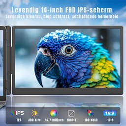 DnA® Professionele Portable Monitor - USB-C - 14 Inch - Draagbare Monitor - Portable Monitor Voor Laptop - Zwart - 39cm x 26cm x 7cm — thumbnail 3