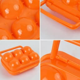 Eivormige houder voor 6 eieren, handige en draagbare eierdispenser voor keuken en kamperen, groen kunststof — thumbnail 4