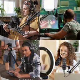 Condensatormicrofoon - Podcast Starterspack - Microfoon - Cardioïde & Ruisonderdrukking - 192kHz & Plug & Play - Complete Set - Voor Livestream & Opname — thumbnail 5