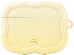 xoxo Wildhearts hoesje geschikt voor AirPods Pro 2 - Buttercup - Ook als telefoonhoesje verkrijgbaar - Schokbestendige wavy case - Koptelefoonhoesje - Beschermhoes met golvend design - Geel — thumbnail 1