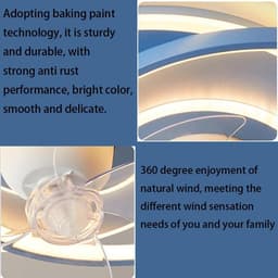 Modern Ceiling Light with Fan, 50 cm Stepless Dimmable Ceiling Light, Children's Room Astronaut 360° Rotating Fan Lamp with Remote Control, LED Ultra Quiet Bedroom Fan Ceiling Light (Whit — thumbnail 1