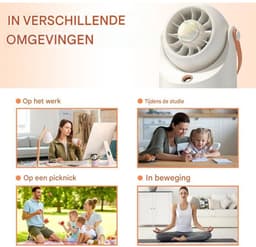 longziming -Draagbare Ventilator - Tafelventilator - Mistventilator - Waterkoeling Met Nevel - Verstelbare Luchtstroom - ABS Kunststof - Compact En Lichtgewicht - Ideaal Voor Reizen En Kantoor - 1 Stuk — thumbnail 4