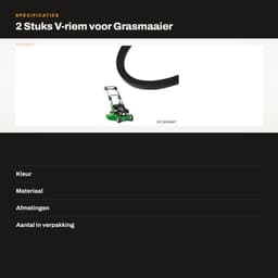 Dailygoods- Grasmaaier V-riem 2 stuks - Compatibel met SABO 52-151 H mA - Rubber met polyester - Bovenbreedte 9,5 mm - Binnenlengte 900 mm - Duurzaam en flexibel - V-snaar — thumbnail 3