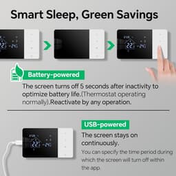 Slimme Thermostaat WiFi – Batterijgevoed – 2-Draads – Programmeerbaar – Tuya/Smart Life – 2.4GHz – 3A — thumbnail 5