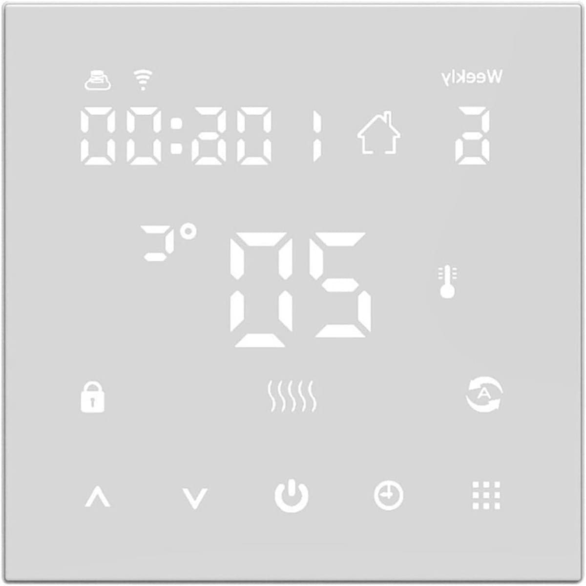 Wifi Temperatuurregelaar - Slimme Thermostaat - Vloerverwarming Instellen - Programmeerbaar met Antivries - 86 x 86 x 27 mm - Wit — afbeelding 1
