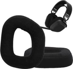 kwmobile 2x fluwelen oorkussens geschikt voor Corsair HS80 koptelefoons - Kussens voor over-ear-koptelefoon in zwart — thumbnail 1