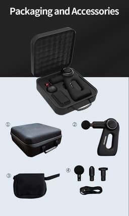 Massage Gun - Spierverlichter - Spierherstel - Multi-hoek Ontwerp - 30 x 12 x 30 cm - Zwart — thumbnail 5