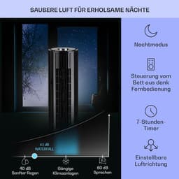 Luchtkoeler Ventilator - Verkoeler Reiniger - Ruimte Verfrissen - 4-in-1 Functie - 4 Liter Tank - Zwart — thumbnail 5