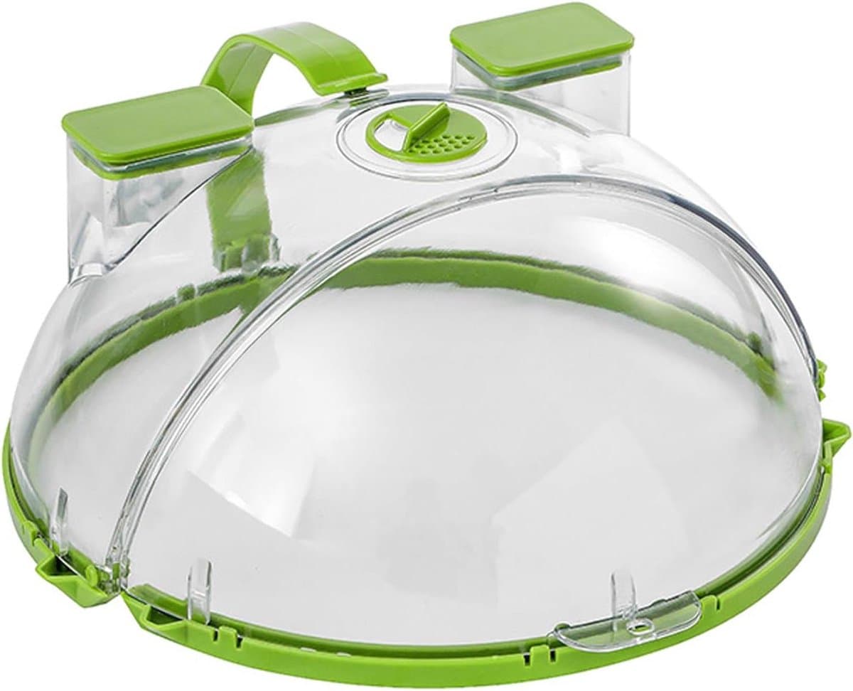 Magnetron Stoom Cover - Intrekbaar Deksel - Voedsel Verwarmen - Water Injectie Functie - 27 cm Breed - Groen — afbeelding 1