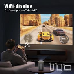 Byintek - X20 - Beamer - Projector Beamer - Mini Meamer - Full HD 1080P 4k - 65W - 1280x720dpi - Automatische focus - met WiFi - 250 ANSI Lumens - Android 11.0 - Zwart — thumbnail 4