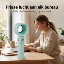 Lomera Bladloze Ventilator - Draagbare Ventilator - Mini Ventilator - USB Ventilator - Tafelventilator - Handventilator - Bladeless Fan - USB Oplaadbaar - Luchtkoeler - Bureau Ventilator - Mesloze Ventilator — thumbnail 4