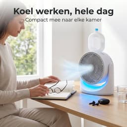 Lomera USB Ventilator - Tafelventilator - Mini Ventilator - Luchtkoeler - Aircooler - Bureau Ventilator - Draagbare Ventilator - LED Verlichting - Koelelement - Handventilator - Desktop Ventilator - Mini Fan - Cooling Fan — thumbnail 4