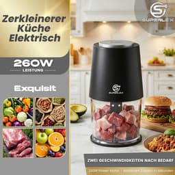Keuken Chopper - Mini Food Processor - Snel Ingrediënten Snijden - Twee Snelheden - 500 ml - Zwart — thumbnail 3