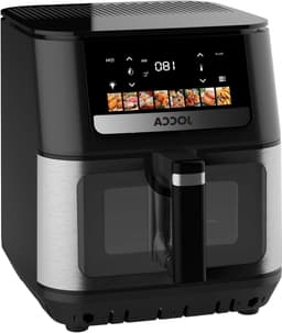Luchtfriteuse - Airfryer - Gezond Koken - Dubbele Weerstand - 9 Liter - Zwart — thumbnail 1