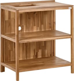 Buitenkeuken met spoelbak - Houten werktafel - Buiten koken - Weerbestendig acaciahout - 80x50x133 cm - Bruin — thumbnail 3