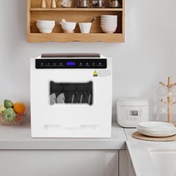 Mini-vaatwasser, tafelvaatwasser met 6 programma's, wassen | desinfectie | warme lucht drogen, multifunctionele tafelvaatwasser, 1100 W — thumbnail 4