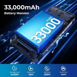 OUKITEL WP100 TITAN Rugged Smartphone 5G - 36GB RAM - 512GB ROM - 33000mAh 66W - 6,8 inch 120Hz - 200MP + 32MP Camera, 20MP Nachtzicht - BT 5.4 - 100 LM projector - 1200LM Campinglamp - IP68/IP69 K - Android Telefoon - NFC GPS — thumbnail 3