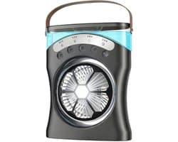 Nexxt Mistventilator met Led - Usb Oplaadbaar - Nevelventilator - Tafelventilator - Zwart