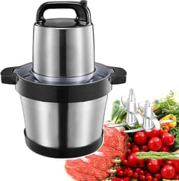 Keukenmachine - Voedselhakker - Eten Bereiden - Krachtige 600W Motor - 5L Kom - Zilver — thumbnail 1