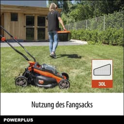 Accu Grasmaaier - Grasmachine Duwmaaier - Gazon Onderhouden - Borstelloze Motor - 340 mm Maaibreedte - Oranje — thumbnail 4