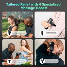 Mini Massage Gun - Spier Massager Draagbaar - Spierpijn Verlichten - Lichtgewicht Krachtig - 8 uur batterij - Zwart — thumbnail 3