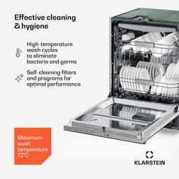 Klarstein Vaatwasser Luxara inbouw – geïntegreerde vaatwasser voor 14 couverts, met 8 programma's, AquaStop protectie, eco wasprogramma en gering waterverbruik,6L - voor Keuken - Snelprogramma - glas - Dishwasher - Afwasmachine — thumbnail 5