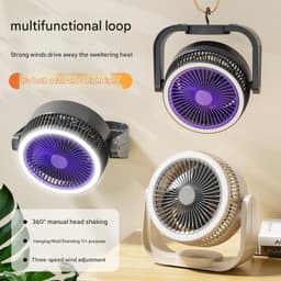 Ventilatoren-Luchtcirculatieventilator - Tafelventilator en Wandventilator 2-in-1 - Geen Boren Nodig - 3 Snelheden - Turbo Luchtstroom voor Slaapkamer, Kantoor en Caravan - Wit — thumbnail 4
