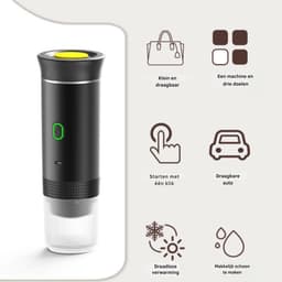 KAD® Draagbare Koffiemachine - Blender To Go - Draagbare Blender - Zwart - 9cm × 9cm × 27cm — thumbnail 3