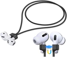 Magnetisch Oordopjes Koord - Ideaal voor Hardlopen of andere sport - Siliconen Strap voor Draadloze Oortjes - Geschikt voor AirPods 1, 2, 3, 4 & AirPods Pro 1 / Pro 2 / Pro 3 - Zwart — thumbnail 3