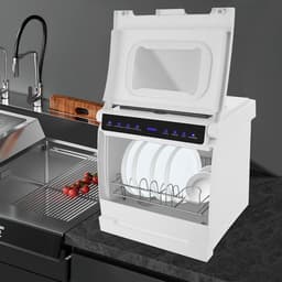 Tafel Afwasmachine - Mini Vaatwasser - Kleine Keukens - Vier Programma's - 45 x 40 x 40cm - Wit — thumbnail 5
