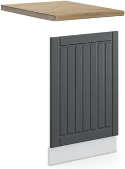 Vaatwasser Frontpaneel Inbouw 45 cm Antraciet Landhuislook en Wit — thumbnail 1
