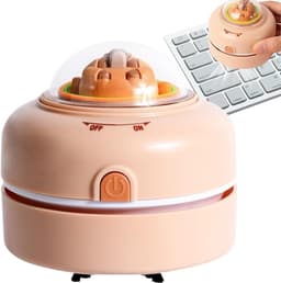 Mini Stofzuiger - Handzaam Model - Bureau Schoonmaken - Draadloze Werking - 8.5 cm Hoog - Bruin — thumbnail 1
