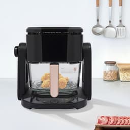 Heteluchtfriteuse - Airfryer Frituur - Gezond Bakken - Doorzichtige Mand - 45 Liter - Zwart — thumbnail 4