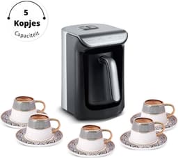 SNJY® Turkse Koffiezetapparaat - Turkse Koffie - Turkse Theepot Elektrische - 300 ML - 535 W - Zwart — thumbnail 5